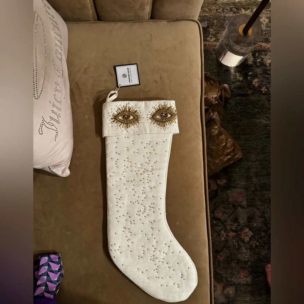 NWT/ JONATHAN ADLER HOLIDAY STOCKING; “Muse Eyes Embellished Stocking”